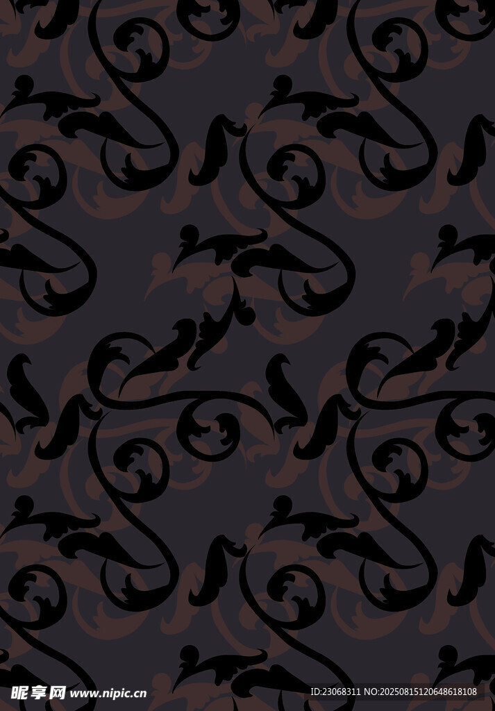 复古黑色花纹图案背景