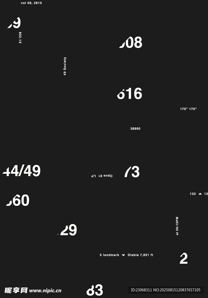 黑色背景上的白色符号图案