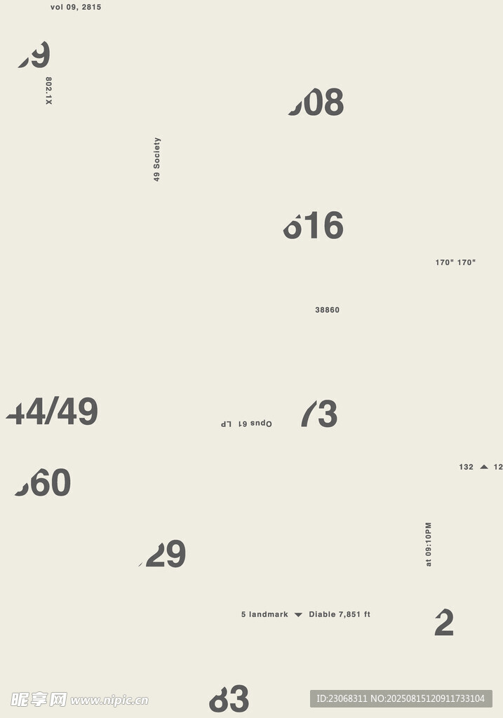 抽象数字与符号组合画面