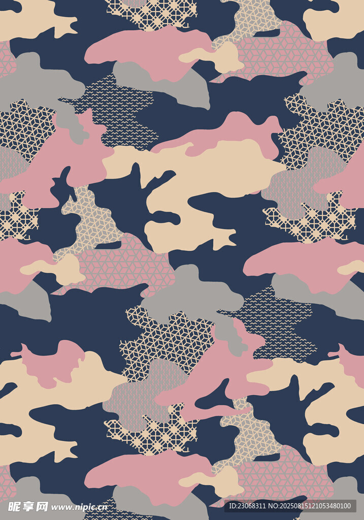 粉色系迷彩图案背景