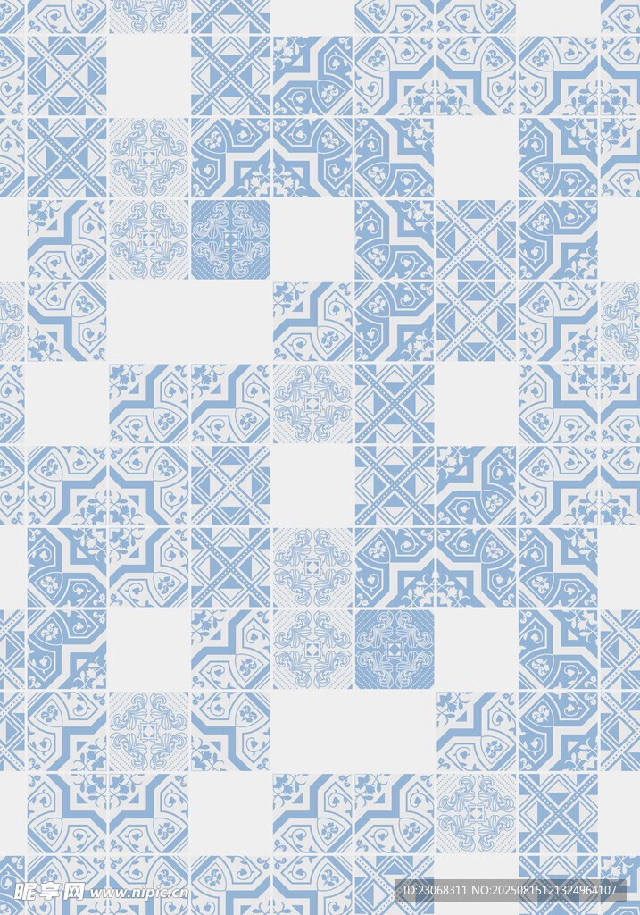 蓝白几何花纹图案背景