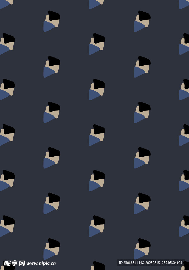 蓝色背景人物图案纹理