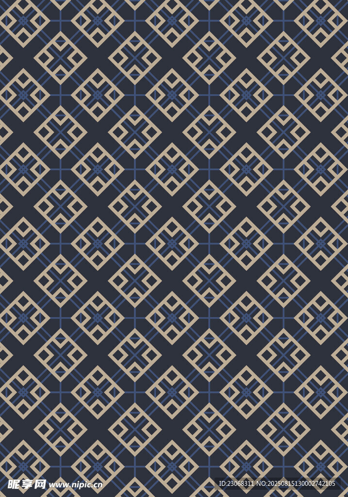 几何图案复古风无缝纹理