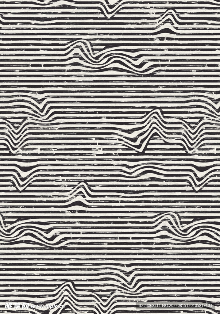 黑白条纹花卉纹理图案