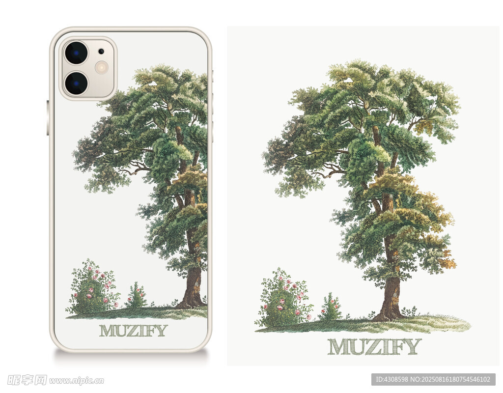 手机壳 复古树图案