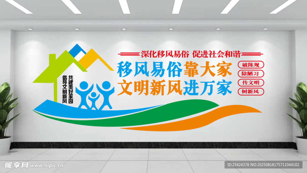 文明新风文化墙
