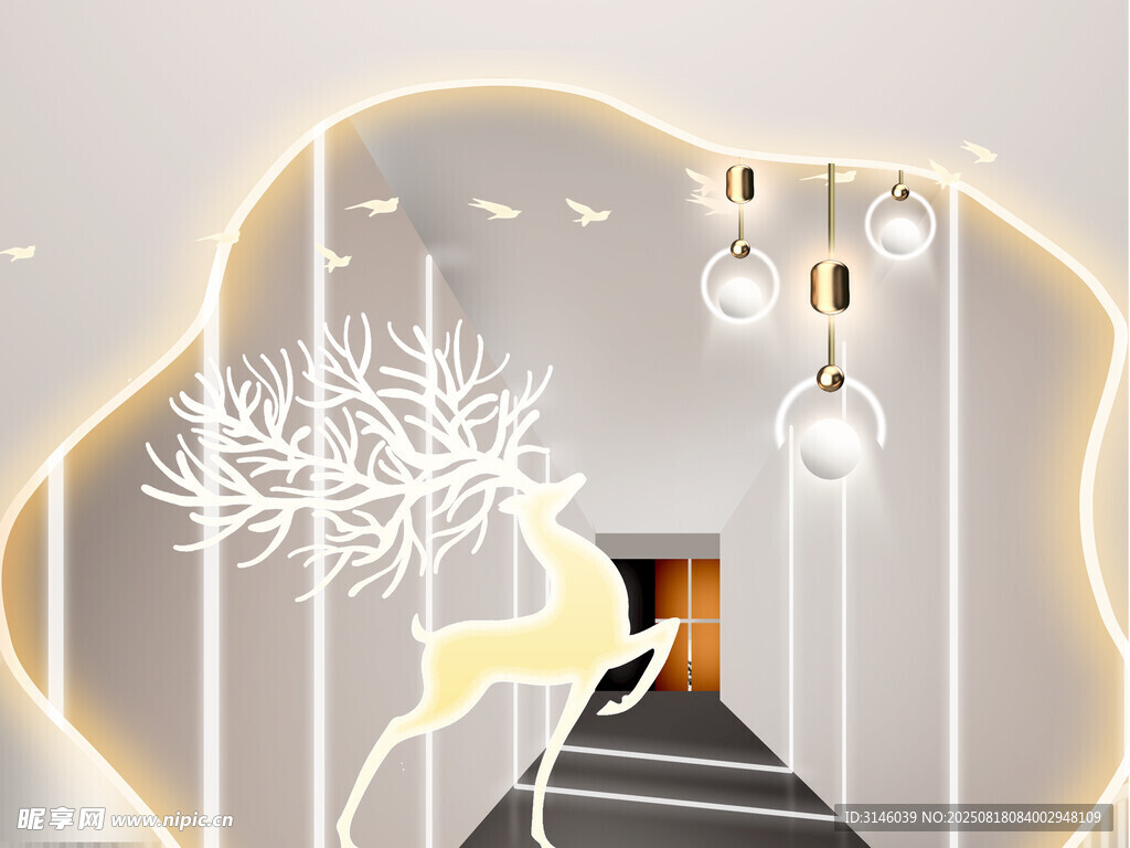 现代简约风走廊装饰设计