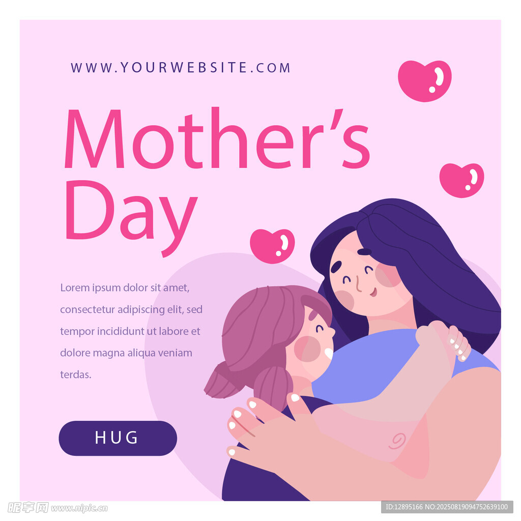 母亲节母女温馨相拥画面