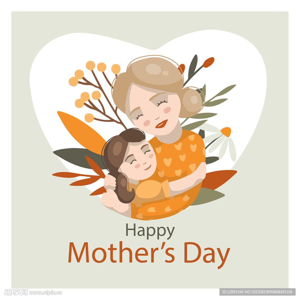 母亲节温馨母女相拥图