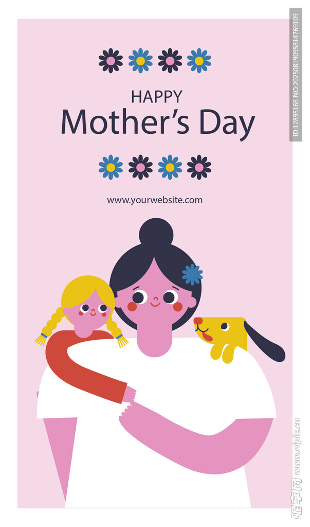 母亲节温馨亲子拥抱画面