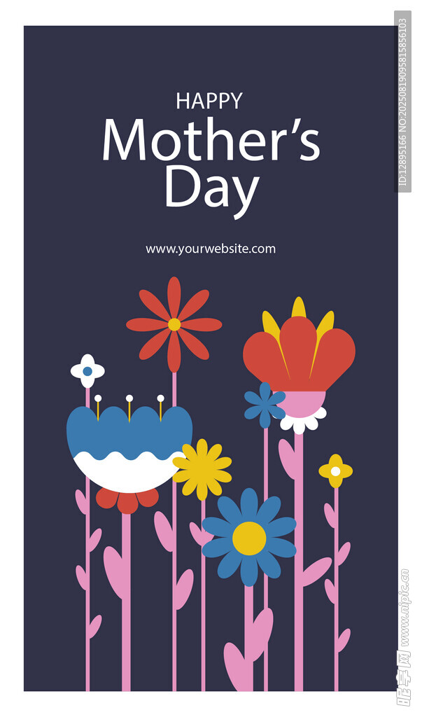 母亲节花卉插画