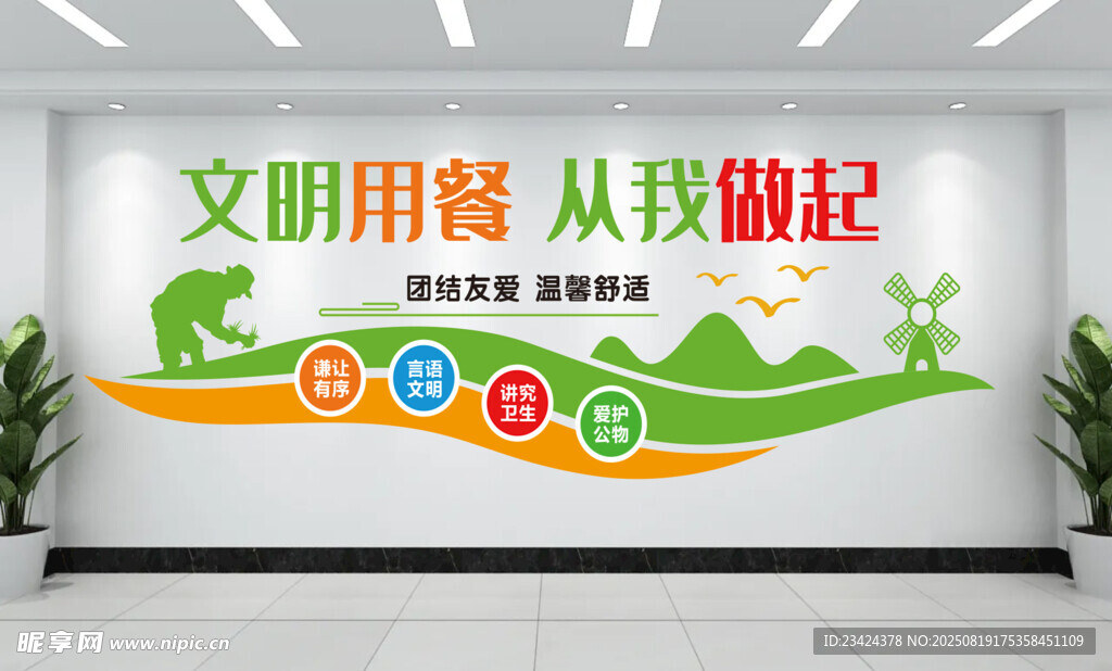 文明用餐 从我做起文化墙