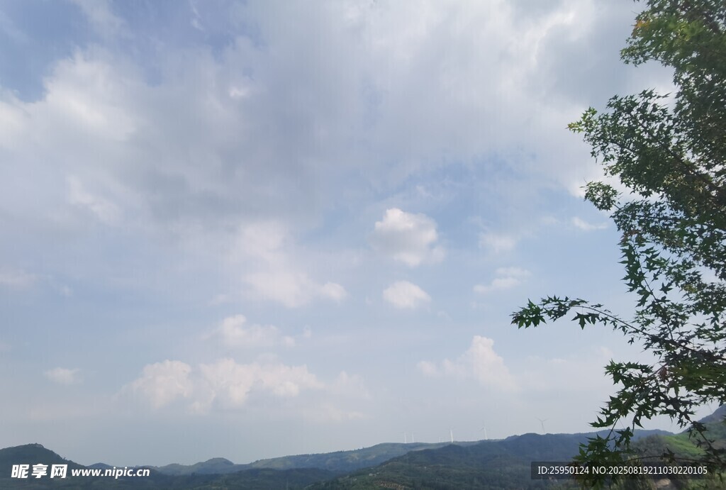 山间云景绿意点缀