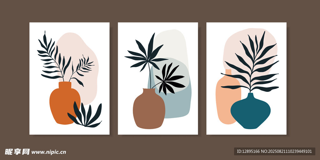 简约植物装饰画组合