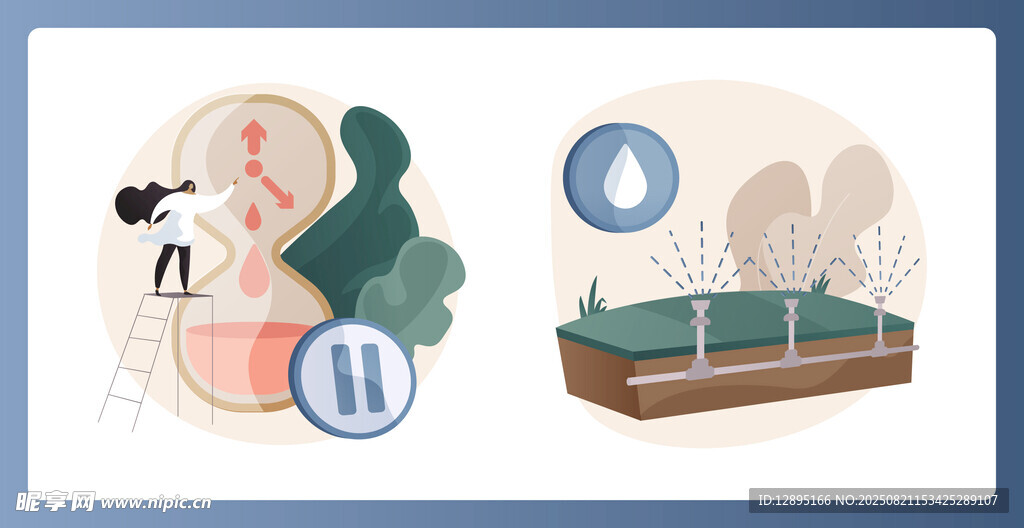 睡眠相关场景插画