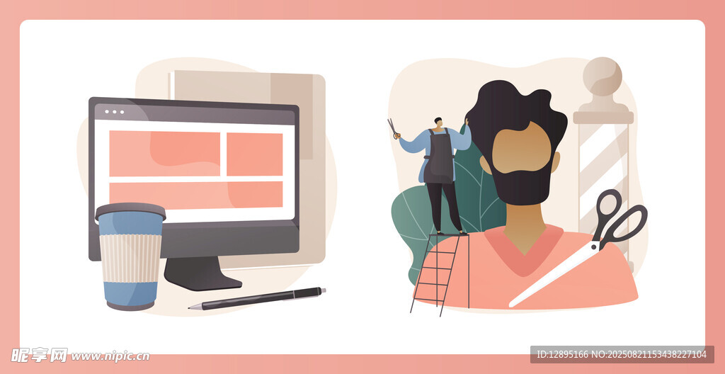 创意平面设计师工作场景