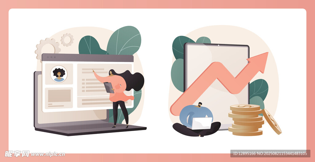 商务人士办公与业绩增长场景