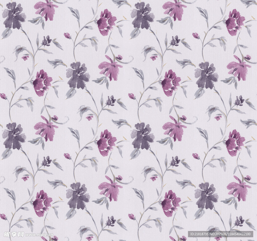 紫色花卉图案背景纹理设计单元