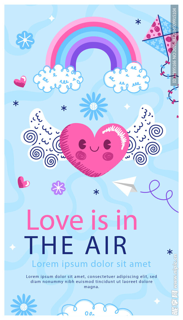 浪漫爱心主题插画