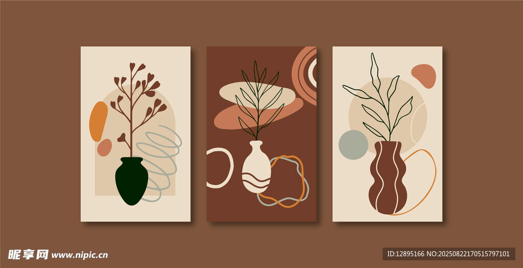 简约风花卉花瓶装饰画