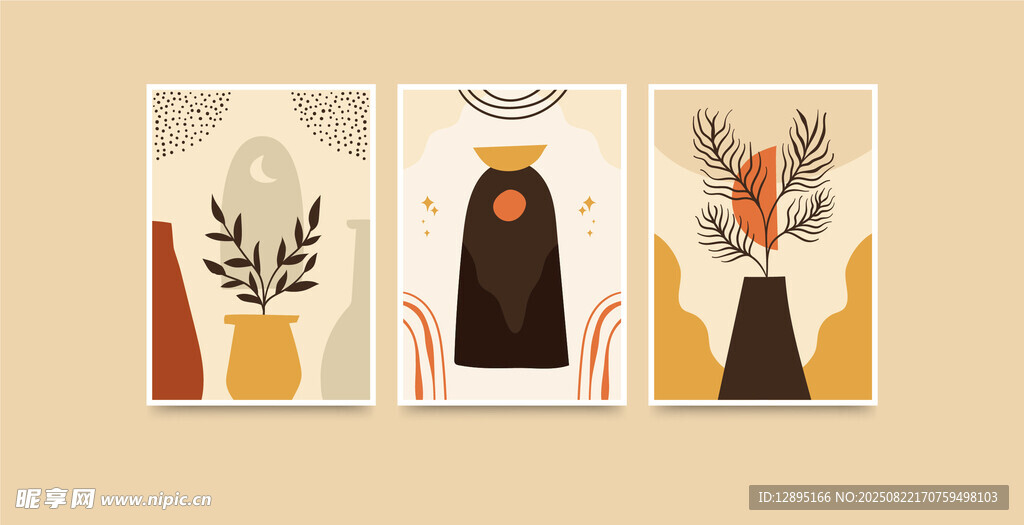 简约风装饰画组合展示