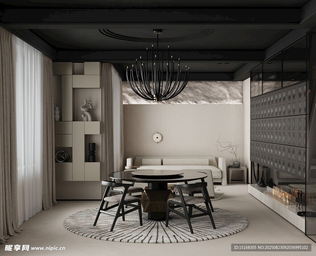 现代简约风餐厅室内场景