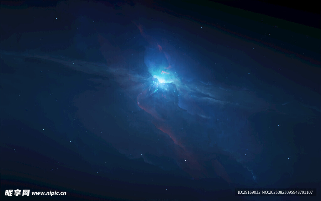 神秘蓝色光晕宇宙景象