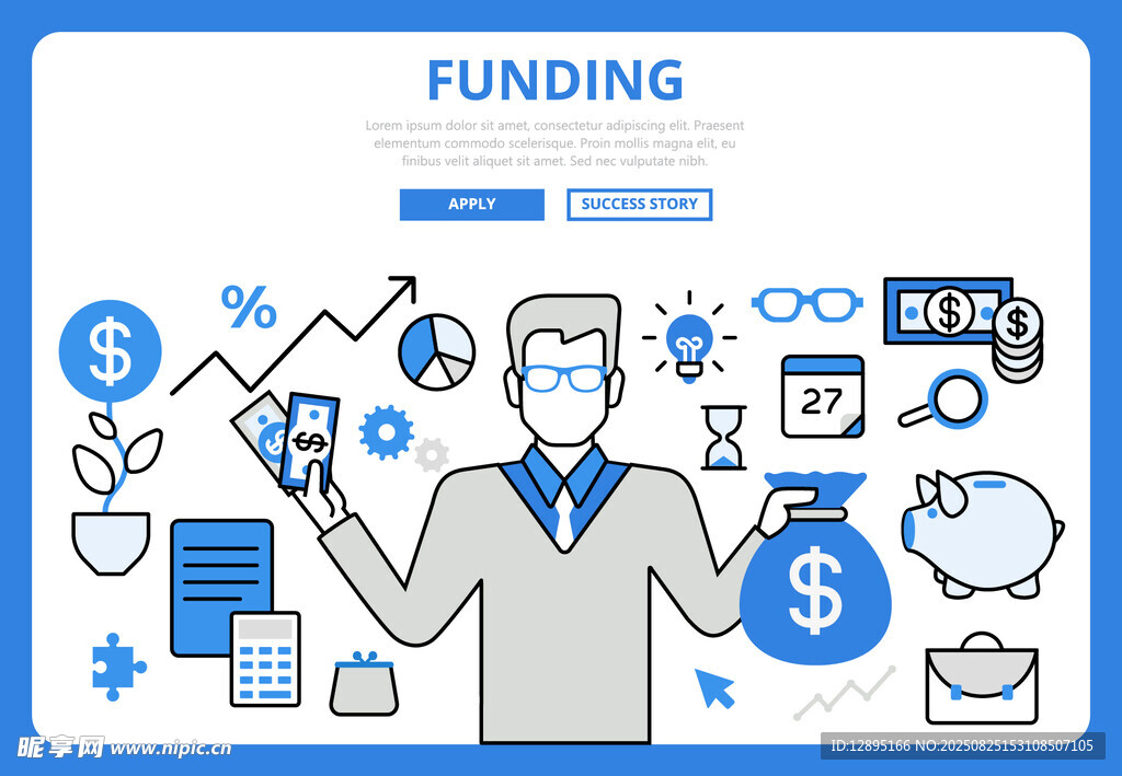 商务人士展示资金相关概念
