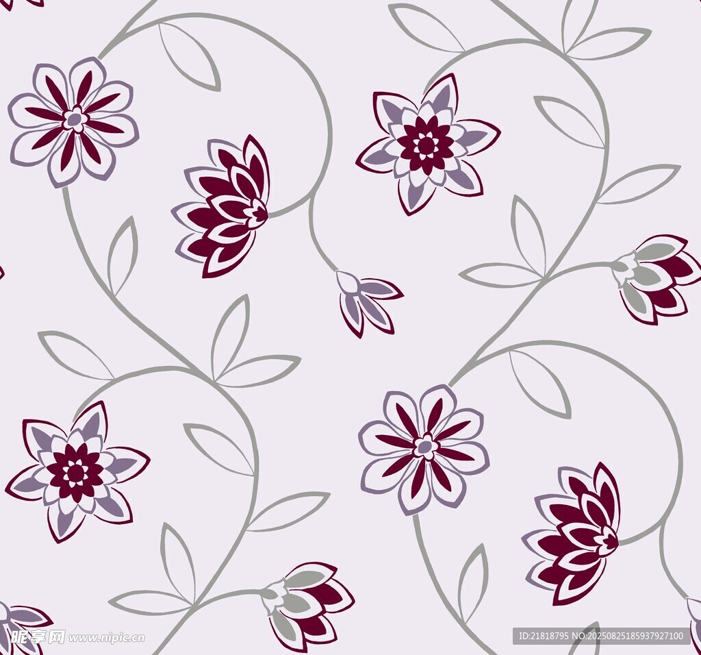 花卉藤蔓图案背景设计单元