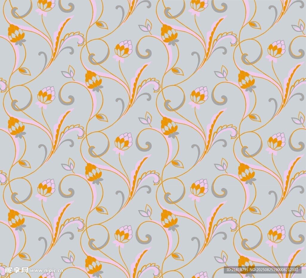 复古花卉图案背景纹理设计单元