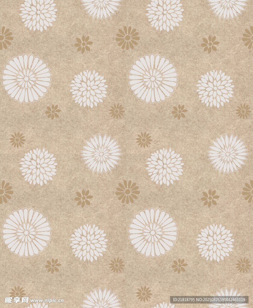 米色底花卉图案纹理设计单元