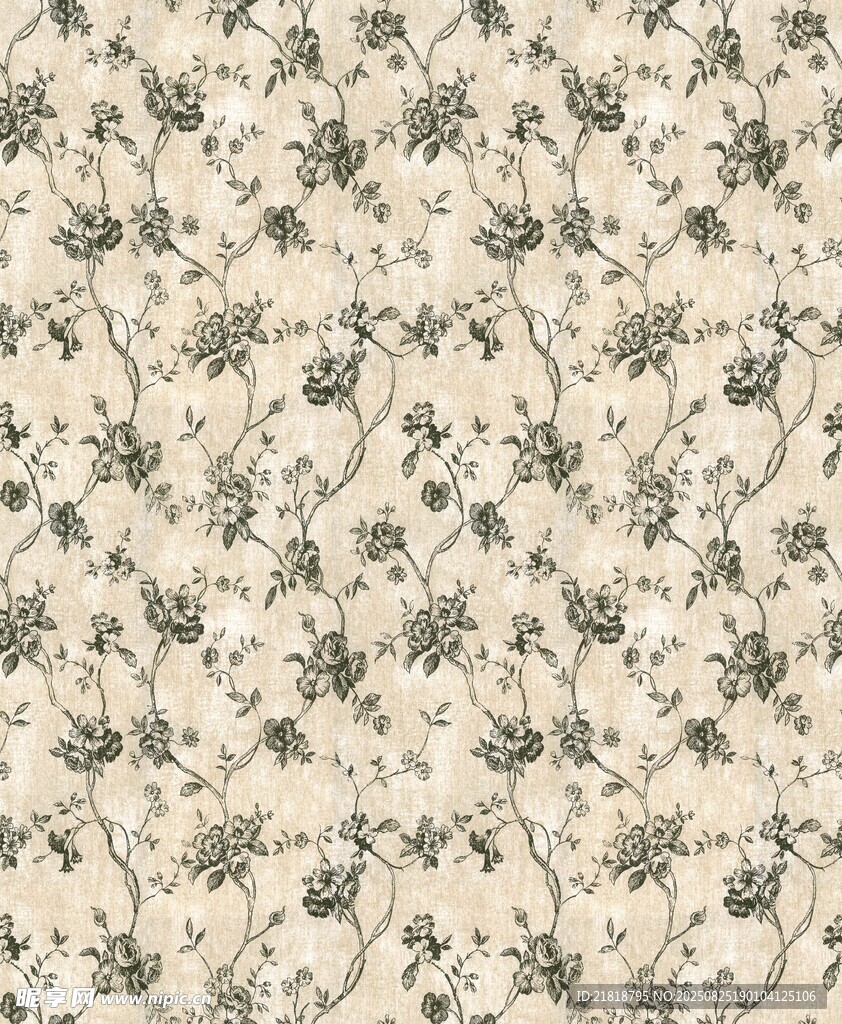 复古花卉图案纹理背景设计单元