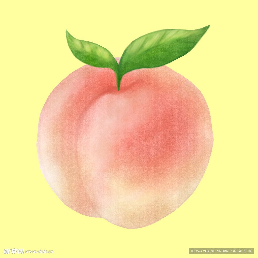 手绘粉嫩水蜜桃