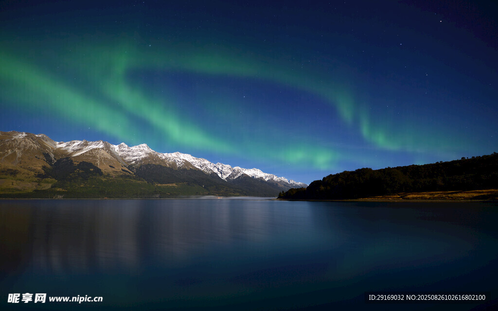 湖畔极光美景
