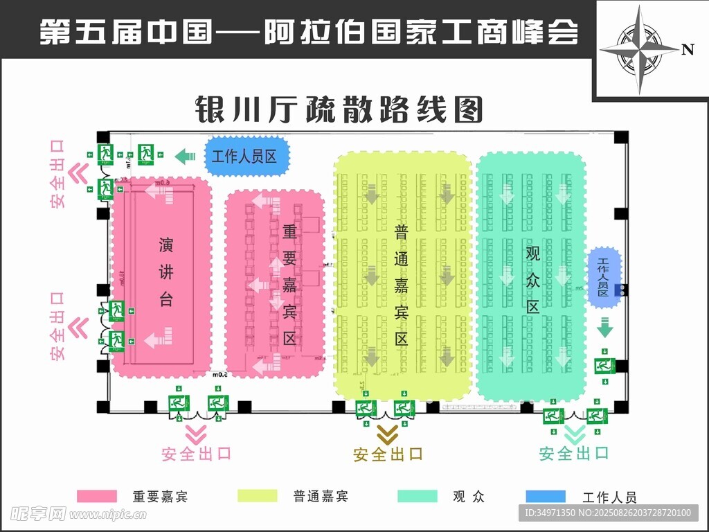大型会议安全消防疏散图