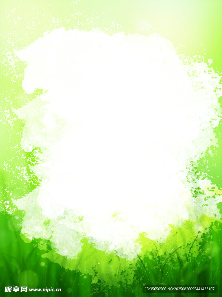 绿意盎然清新的信笺海报背景图