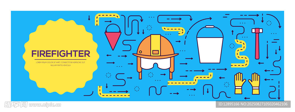 建筑施工元素插画