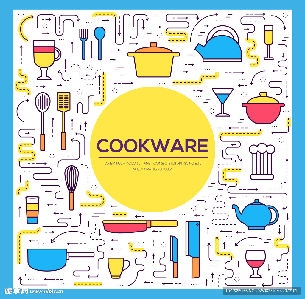 多彩厨具图案设计