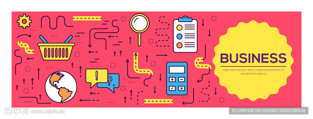 商业主题多彩插画元素