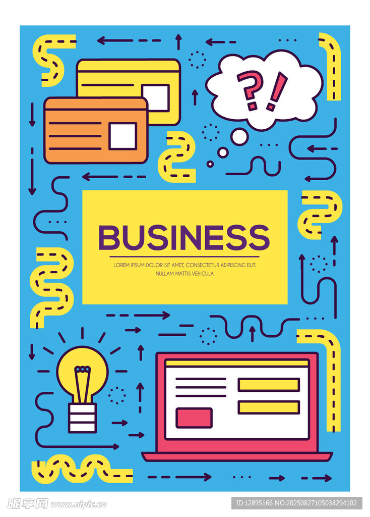 商业创意与科技元素插画