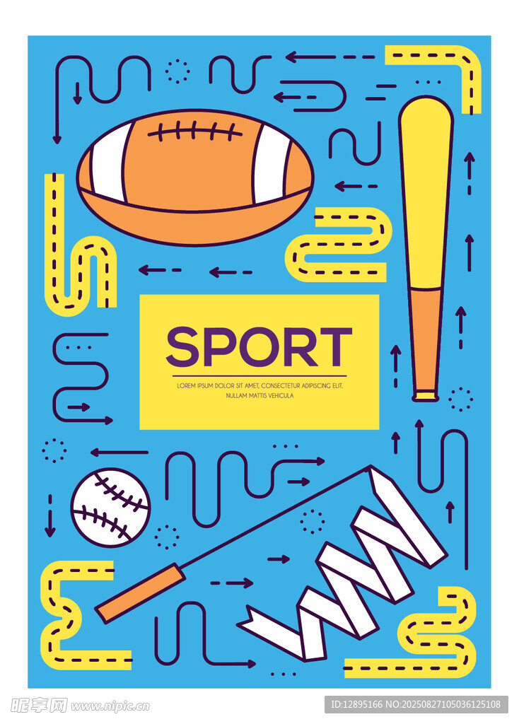 多彩运动元素插画