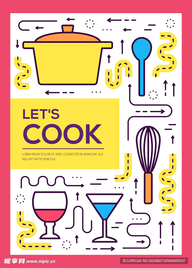趣味烹饪元素插画