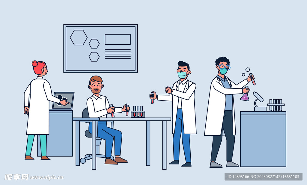 实验室里的科研人员工作场景