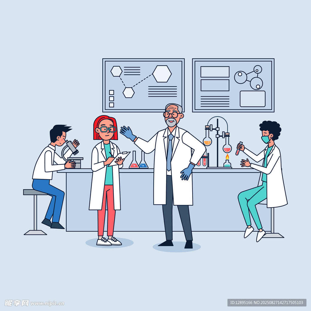 实验室里的科研人员工作场景