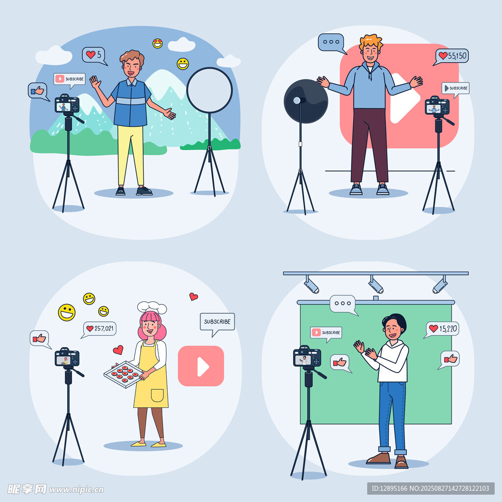 视频创作场景插画