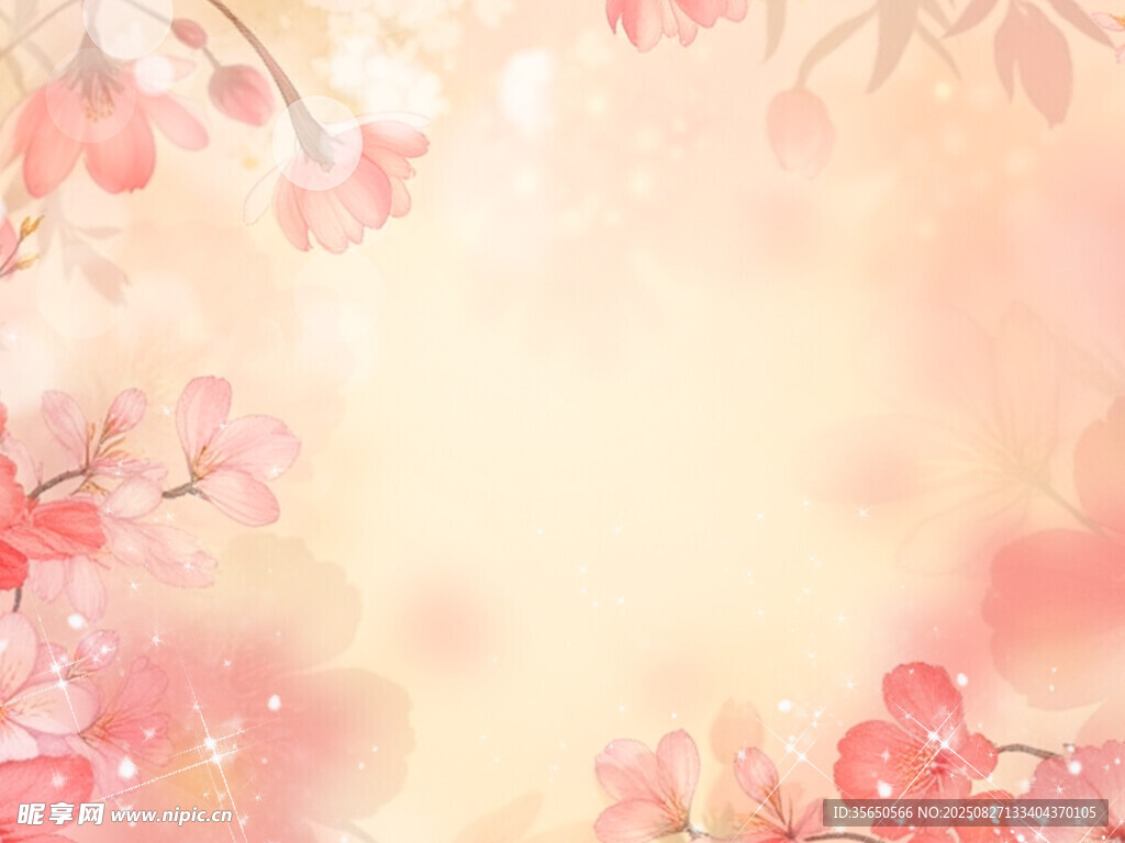 浪漫粉色花卉背景图