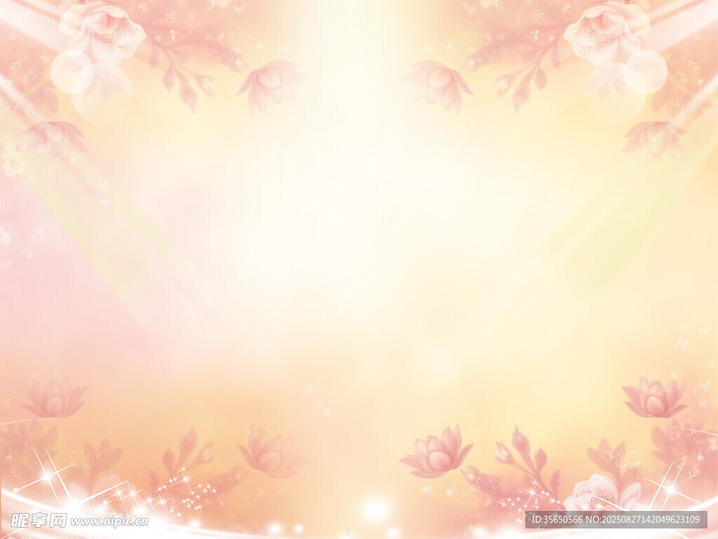 梦幻暖色调花卉背景图