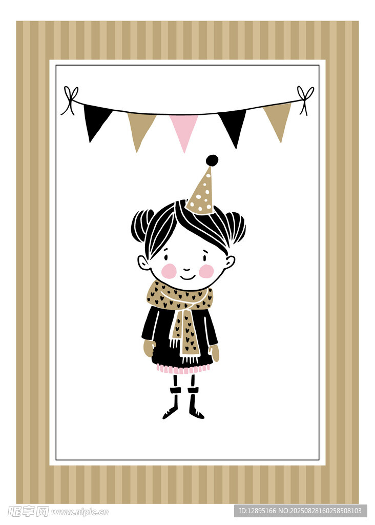 卡通风格小绅士插画