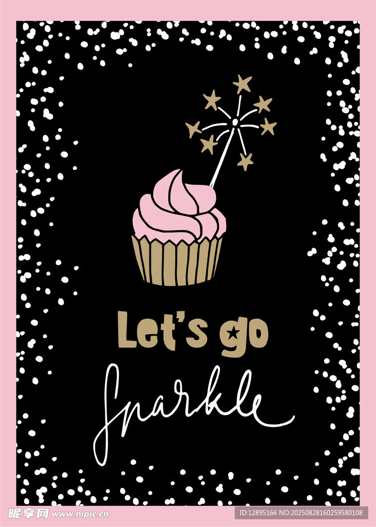 闪亮纸杯蛋糕主题装饰图