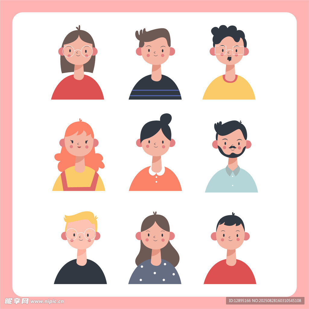 多样卡通人物头像集合